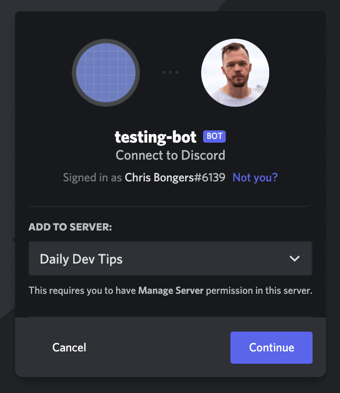 Add bot to discord channel