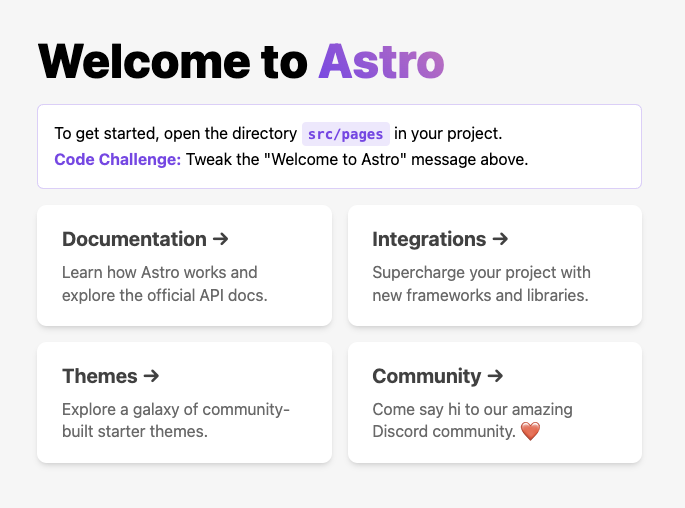 Starting Astro Development Server